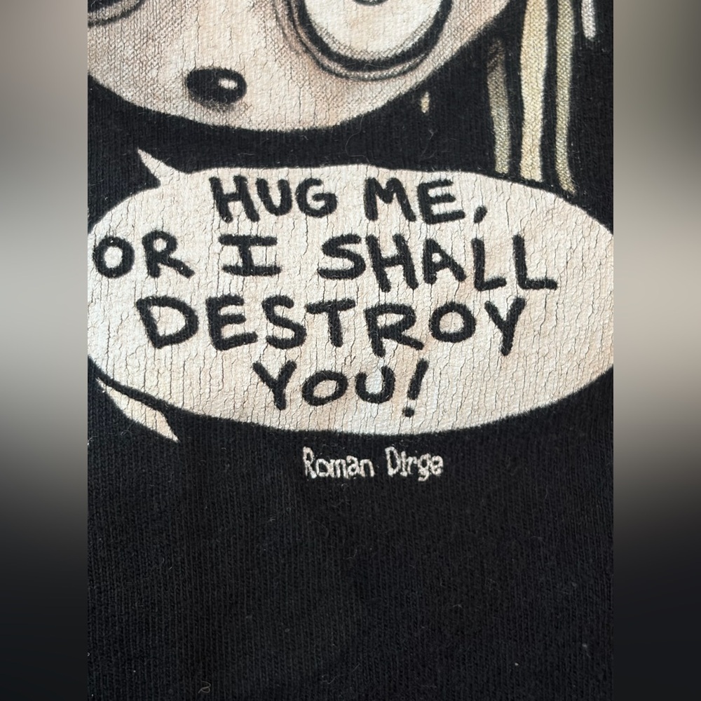 Mighty Fine Doe Lenore Roman Dirge Y2K Black Graphic Short Sleeve T-Shirt Top - Picture 5 of 12